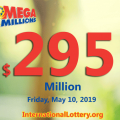 The jackpot for the next Friday’s Mega Millions drawing swells to $295 million