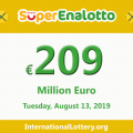 Jackpot SuperEnalotto is becoming hotter with 209 million Euro
