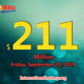 One new millionaire; Mega Millions jackpot jumps to $211 million on 20 Sept, 2019