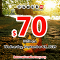 Jackpot Powerball stands at $70 million for 18 Sept, 2019