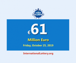 EuroMillions jackpot raises to €61 million euro for October 25, 2019