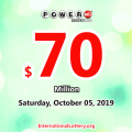 Powerball rolls over to $70 million for October 05, 2019