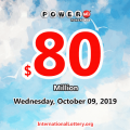Who will win the next $80 million Powerball jackpot on October 9, 2019?