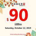 Powerball stands at $90 million for October 12, 2019