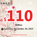 Result of Powerball on November 27, 2019: Jackpot is $110 million now