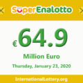 Jackpot SuperEnalotto is raising to 64.9 million Euro for the next drawing