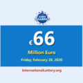 EuroMillions Lottery is the biggest jackpot in the world with €66 million euro