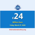 EuroMillions Lottery is €24 million euro for March 24, 2020