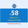 EuroMillions Lottery is €58 million Euro for the next drawing
