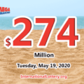 The results of Mega Million on May 15, 2020; Jackpot is $274 million