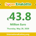 Jackpot SuperEnalotto is raising to 43.8 million Euro on May 28, 2020