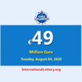 EuroMillions Lottery Jackpot is €49 million euro for August 04, 2020