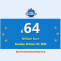 The results of Euro Millions Lottery on October 16, 2020; Jackpot is €64 million Euro
