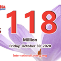 Results of October 27, 2020; Mega Millions jackpot raises to $118 million
