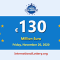 A player won the second prize of Euro Millions Lottery; Jackpot is €130 million Euro