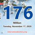 The results of Mega Million on November 13, 2020; Jackpot is $176 million