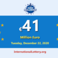 Four players won the second prizes of Euro Millions Lottery; Jackpot is €41 million Euro