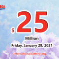Mega Millions results for 2021/01/26; Jackpot stands at $25 million