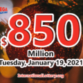 Mega Millions jackpot turn $750 million into $850 million for the drawing on January 19, 2021