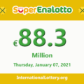 The jackpot SuperEnalotto raises to 88.3 million Euro for January 07, 2021