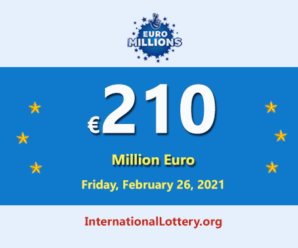 Now, €210 million of Euro Millions Lottery is the biggest jackpot in the world with Euro