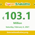 The jackpot SuperEnalotto raises to 103.1 million Euro for Feb 06, 2021