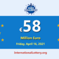 The result of Euro Millions on April 13, 2021; Jackpot is 58 million Euro