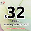 The result of Powerball of America on March 31, 2021; Jackpot is $32 million