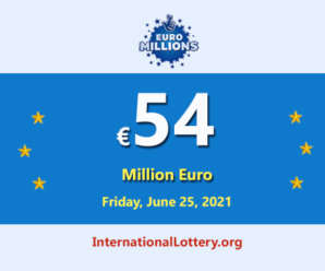 A player won the second prize of EuroMillions Lottery; Jackpot is €54 million