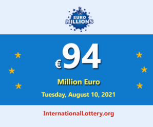 8 players won the second prizes; EuroMillions Lottery Jackpot is €94 million