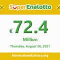 Results of SuperEnalotto lottery on August 24, 2021; Jackpot raises to €72.4 million