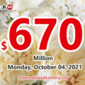 Who will win the next $670 million Powerball jackpot on October 04, 2021?