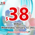 The result of Powerball of America on January 10, 2022; Jackpot is $38 million
