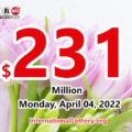 Who will win the next $231 million Powerball jackpot on April 04, 2022?
