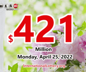 Powerball results for 2022/04/23; Jackpot swells to $421 million