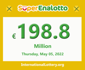 The jackpot SuperEnalotto raises to €198.8 million Euro for May 05, 2022