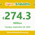 Results of SuperEnalotto lottery on September 17, 2022; Jackpot raises to €274.3 million