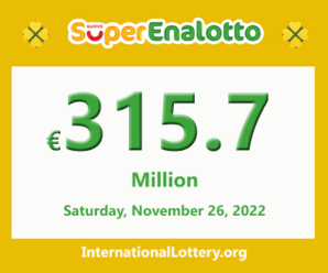 Results of SuperEnalotto lottery on November 24, 2022; Jackpot raises to €315.7 million