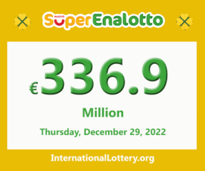 Results of SuperEnalotto lottery on December 27, 2022; Jackpot is €336.9 million