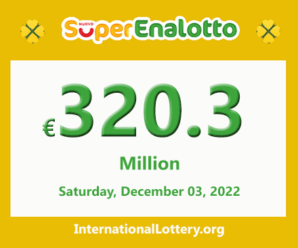 The jackpot SuperEnalotto raises to €320.3 million for December 03, 2022