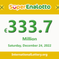 Results of SuperEnalotto lottery on December 22, 2022; Jackpot raises to €333.7 million