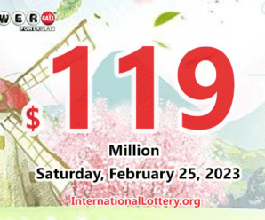 The result of Powerball of America on February 22, 2023; Jackpot is $119 million